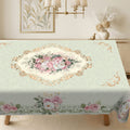 Vintage Pink Rose Floral Tablecloth, Decorative Dining Table Cover for Dining Room, Kitchen & Elegant Home Decor - H074-220 - image 1