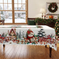 Christmas Snowman Village Tablecloth, Decorative Dining Table Cover for Dining, Holiday Parties & Christmas Decor - BS010-305 - image 1