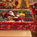 Christmas Santa Fireplace Tablecloth, Decorative Dining Table Cover for Dining, Holiday Parties & Christmas Decor - BS022-305 - image 1