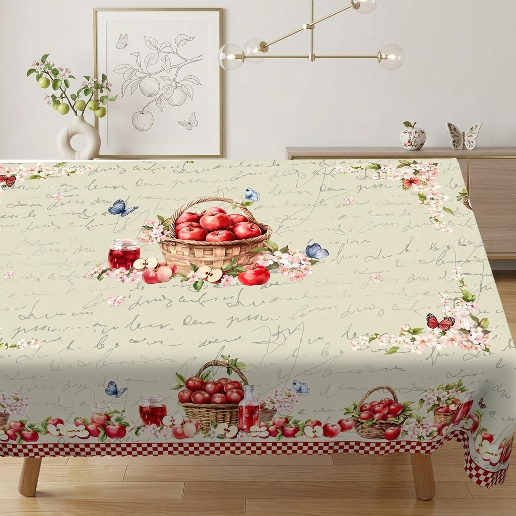 Spring Apple Blossom Tablecloth, Decorative Dining Table Cover for Dining Room, Kitchen & Spring Decor - CT002-1-220 - image 1