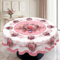 Pink Rose 3D Floral Round Tablecloth, Decorative Dining Table Cover for Dining Room, Party & Elegant Home Decor - BH003-1-152R - image 1