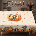 Autumn Scarecrow Harvest Tablecloth, Decorative Dining Table Cover for Dining, Thanksgiving & Farmhouse Fall Decor - BQ011-220 - image 1