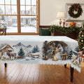 Christmas Winter Village Tablecloth, Decorative Dining Table Cover for Dining, Holiday Parties & Christmas Decor - BS016-220 - image 1