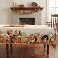 Autumn Squirrel Harvest Tablecloth, Decorative Dining Table Cover for Dining, Thanksgiving & Fall Home Decor - BQ015-140 - image 1