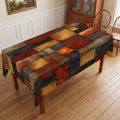 Rustic Patchwork Wood Plank Tablecloth, Decorative Dining Table Cover for Kitchen, Dining & Farmhouse Home Decor - BN005-1-220 - image 1