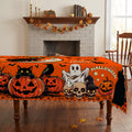 Halloween Pumpkin & Cat Tablecloth, Decorative Dining Table Cover for Halloween Parties, Dining & Fall Decor - BW007-140 - image 1