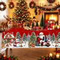Christmas Santa Village Tablecloth, Decorative Dining Table Cover for Dining, Holiday Parties & Christmas Decor - BS001-220 - image 1
