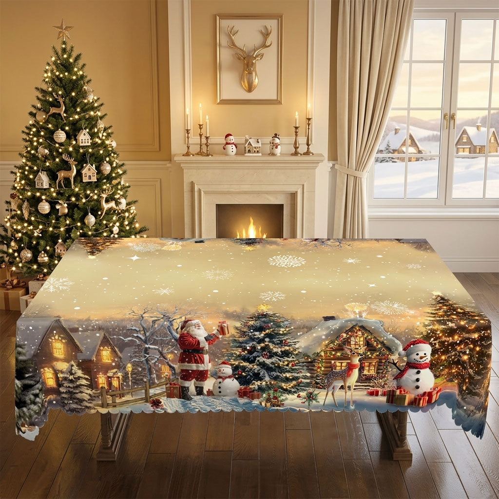Christmas Tree & Presents Tablecloth, Decorative Dining Table Cover for Dining, Holiday Parties & Christmas Decor - BS018-305 - image 1