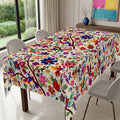 Mexican Colorful Floral Tablecloth, Decorative Dining Table Cover for Dining, Party, Patio & Colorful Home Decor - MEX001-1-220 - image 1