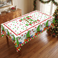 Christmas Tree & Candy Cane Tablecloth, Decorative Dining Table Cover for Dining, Holiday Parties & Christmas Decor - BS013-220 - image 1