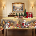 Christmas Village & Santa Tablecloth, Decorative Dining Table Cover for Dining, Holiday Parties & Christmas Decor - BS027-220 - image 1