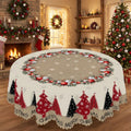 Christmas Holly Wreath Round Tablecloth, Decorative Dining Table Cover for Dining, Holiday Parties & Christmas Decor - BS039-180R - image 1