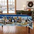 Christmas Blue Snowman Tablecloth, Decorative Dining Table Cover for Dining, Holiday Parties & Winter Decor - BS017-220 - image 1