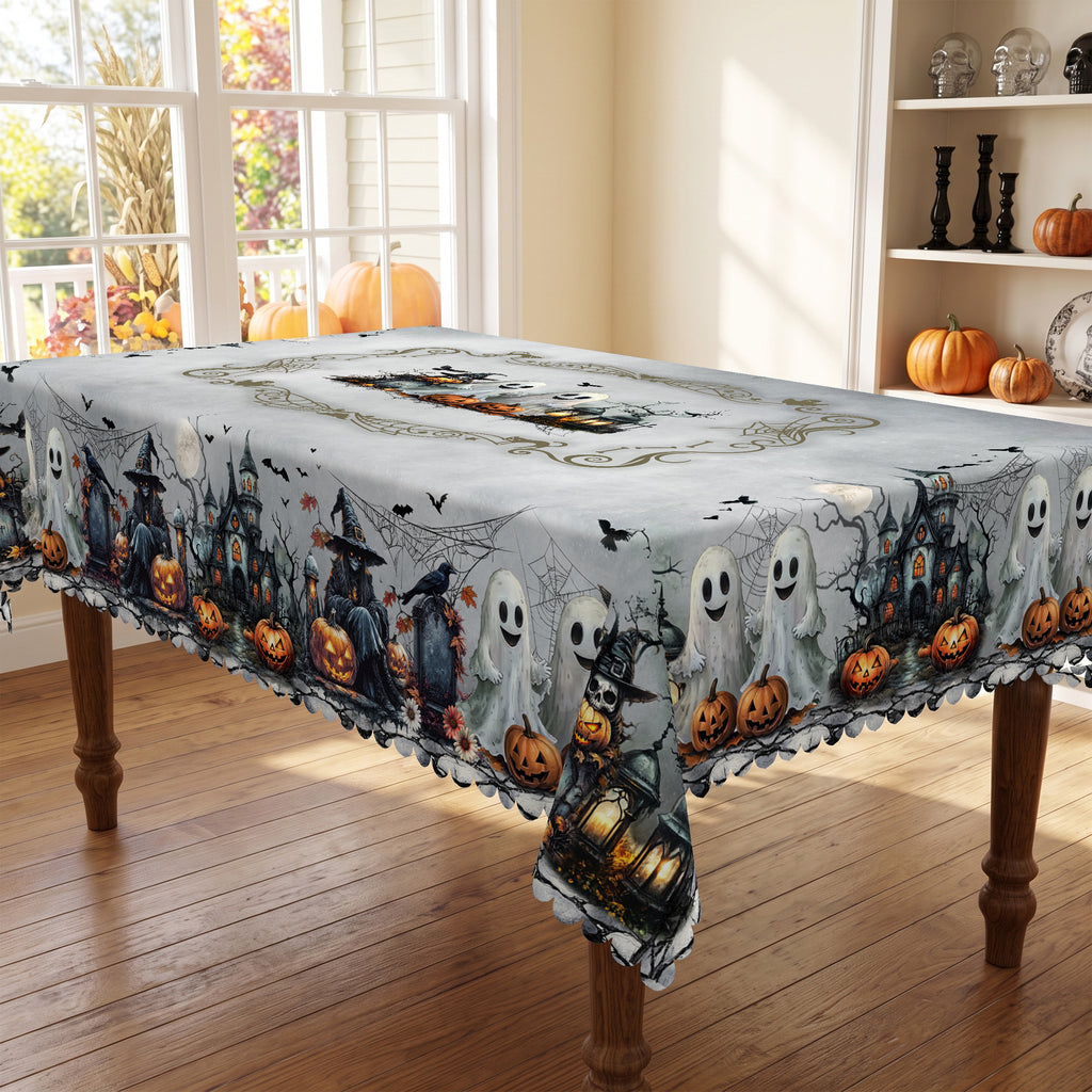 Halloween Spooky Cats Tablecloth, Decorative Dining Table Cover for Halloween Parties, Dining & Fall Decor - BW009-140 - image 2