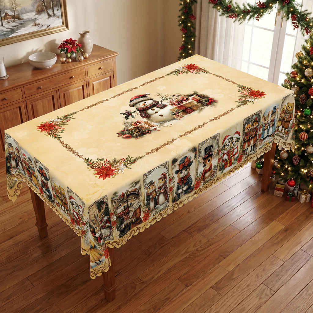 Christmas Reindeer Village Tablecloth, Decorative Dining Table Cover for Dining, Holiday Parties & Christmas Decor - BS025-220 - image 2