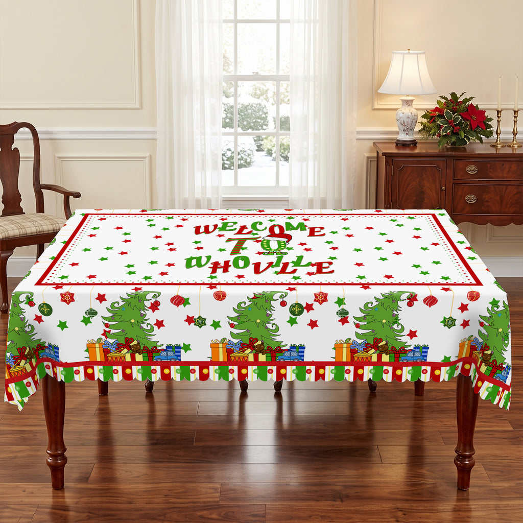Christmas Tree & Candy Cane Tablecloth, Decorative Dining Table Cover for Dining, Holiday Parties & Christmas Decor - BS013-220 - image 2