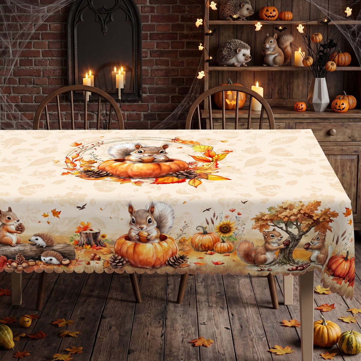 Autumn Harvest Floral Tablecloth, Decorative Dining Table Cover for Dining, Thanksgiving & Fall Home Decor - BQ007-220 - image 2