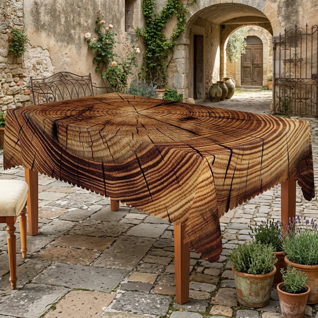 Rustic Wood Grain Tablecloth, Decorative Dining Table Cover for Dining Room, Cabin & Rustic Home Decor - N081-140 - image 3