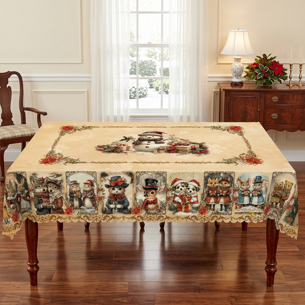 Christmas Reindeer Village Tablecloth, Decorative Dining Table Cover for Dining, Holiday Parties & Christmas Decor - BS025-220 - image 3