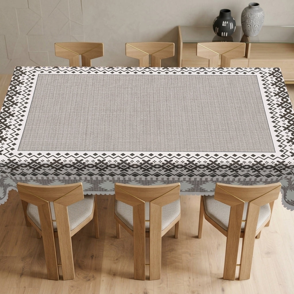 Modern Gray Geometric Tablecloth, Decorative Dining Table Cover for Dining Room, Kitchen & Contemporary Home Decor - JH001-220 - image 3