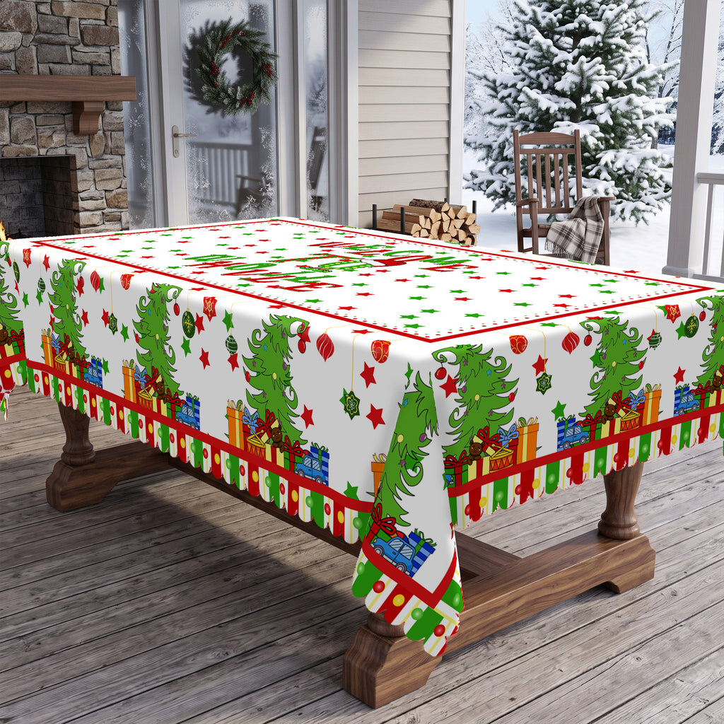 Christmas Tree & Candy Cane Tablecloth, Decorative Dining Table Cover for Dining, Holiday Parties & Christmas Decor - BS013-220 - image 3