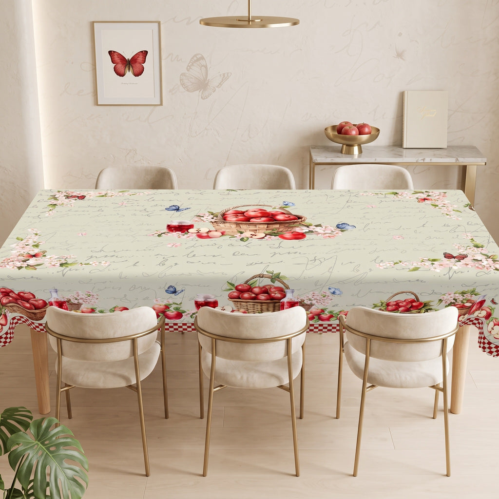 Spring Apple Blossom Tablecloth, Decorative Dining Table Cover for Dining Room, Kitchen & Spring Decor - CT002-1-220 - image 4