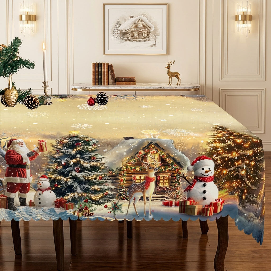 Christmas Tree & Presents Tablecloth, Decorative Dining Table Cover for Dining, Holiday Parties & Christmas Decor - BS018-305 - image 4
