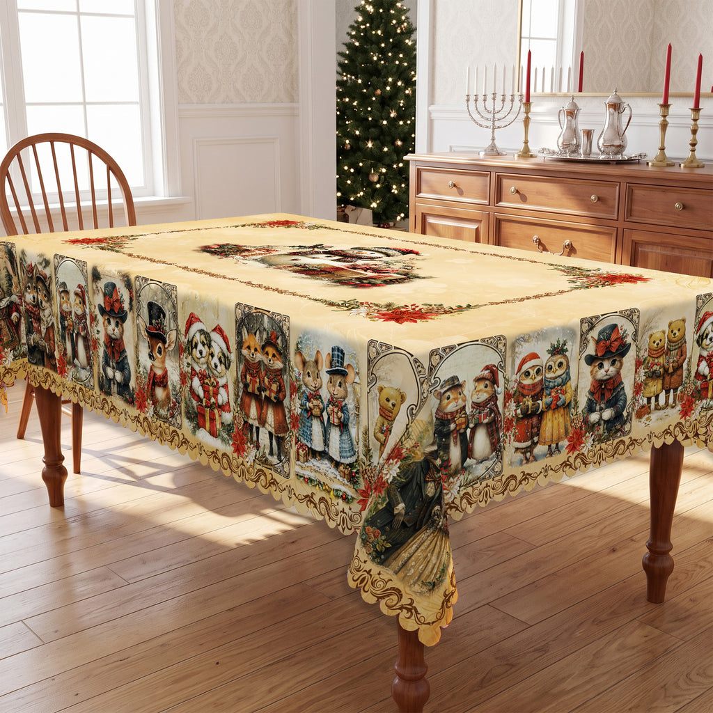 Christmas Reindeer Village Tablecloth, Decorative Dining Table Cover for Dining, Holiday Parties & Christmas Decor - BS025-220 - image 4