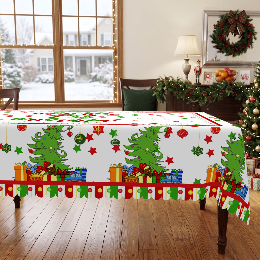 Christmas Tree & Candy Cane Tablecloth, Decorative Dining Table Cover for Dining, Holiday Parties & Christmas Decor - BS013-220 - image 4