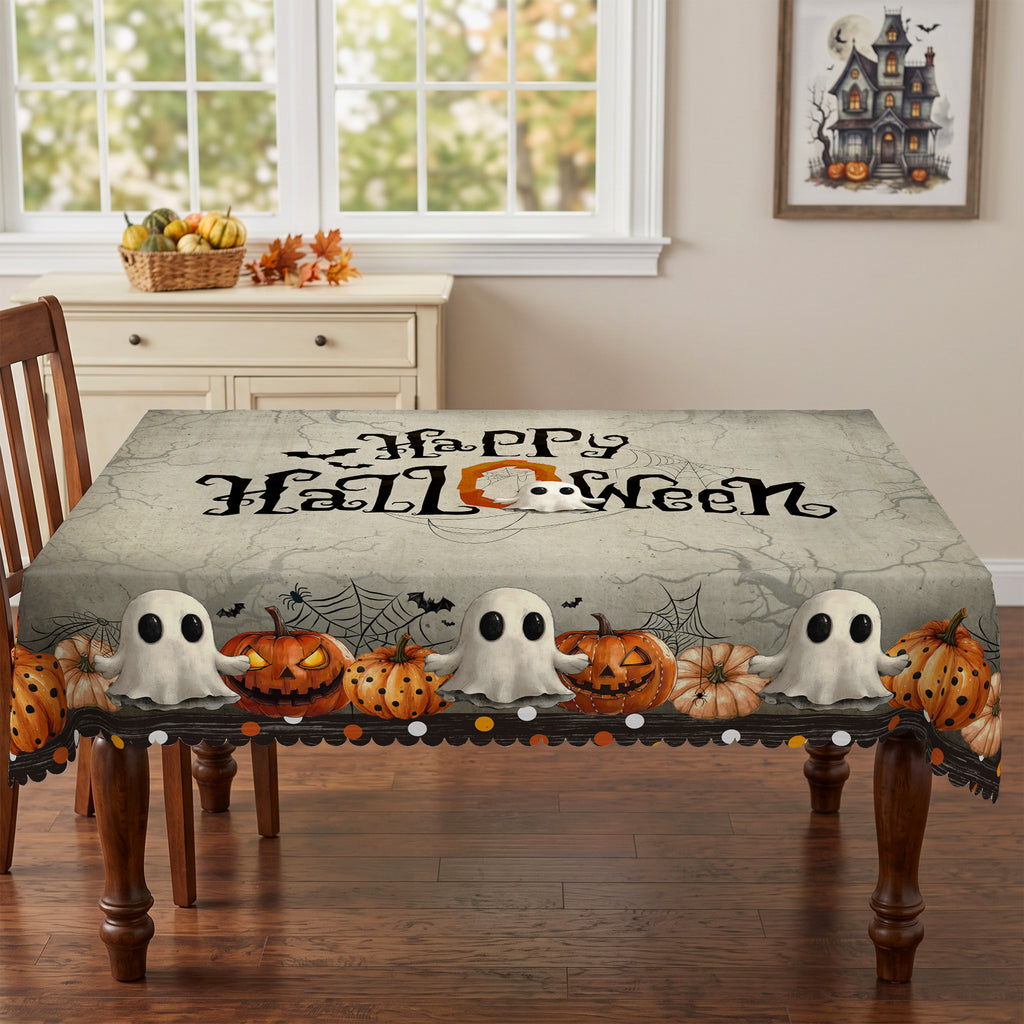 Halloween Haunted House Tablecloth, Decorative Dining Table Cover for Halloween Parties, Dining & Fall Decor - BW004-140 - image 5