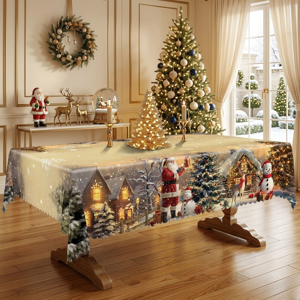 Christmas Tree & Presents Tablecloth, Decorative Dining Table Cover for Dining, Holiday Parties & Christmas Decor - BS018-305 - image 5