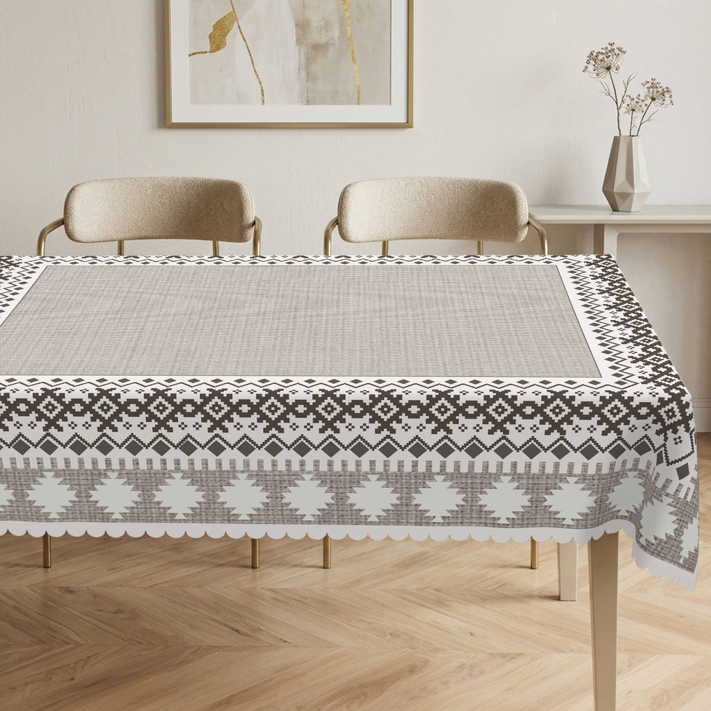 Modern Gray Geometric Tablecloth, Decorative Dining Table Cover for Dining Room, Kitchen & Contemporary Home Decor - JH001-220 - image 5