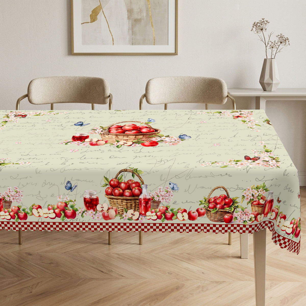 Spring Apple Blossom Tablecloth, Decorative Dining Table Cover for Dining Room, Kitchen & Spring Decor - CT002-1-220 - image 5
