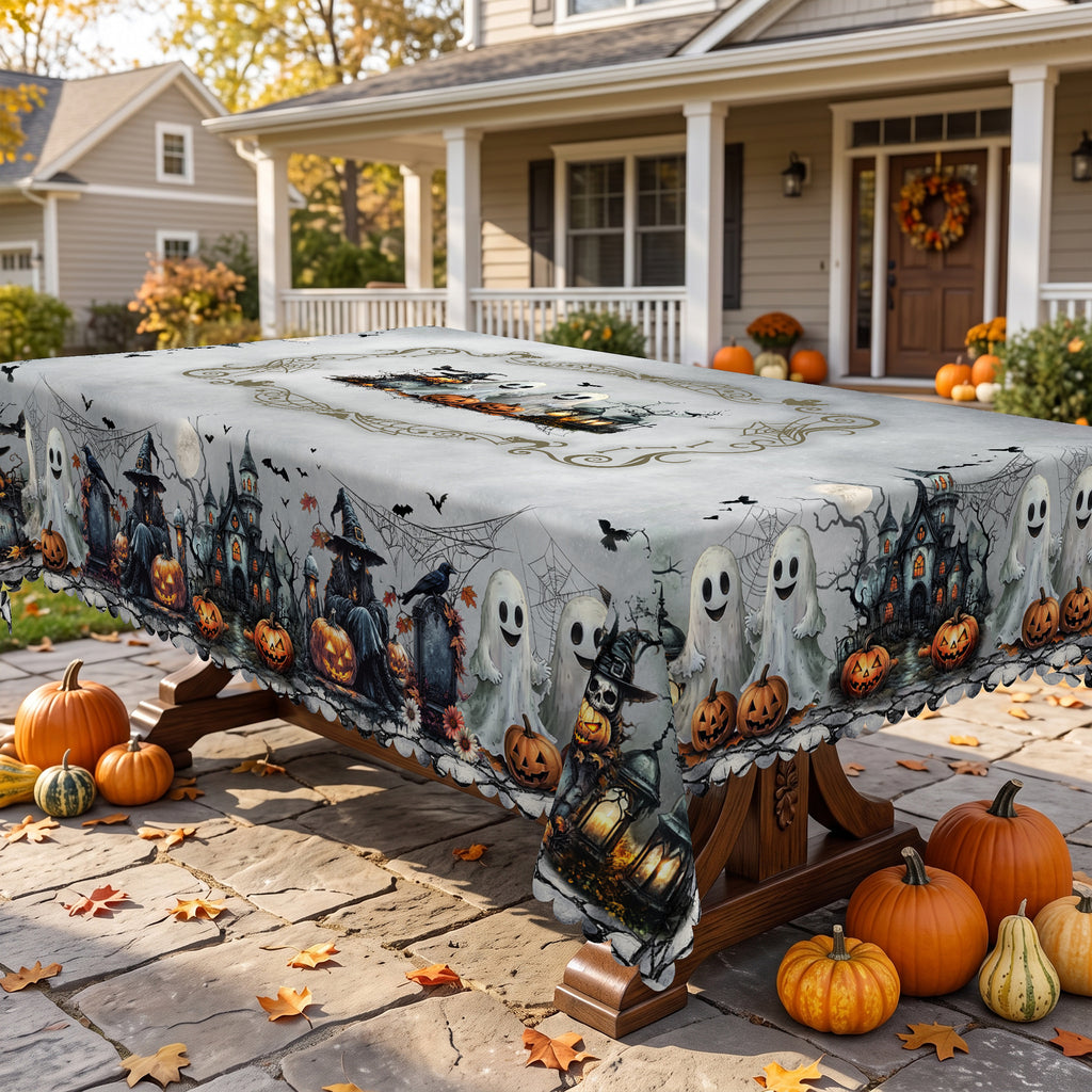 Halloween Spooky Cats Tablecloth, Decorative Dining Table Cover for Halloween Parties, Dining & Fall Decor - BW009-140 - image 5