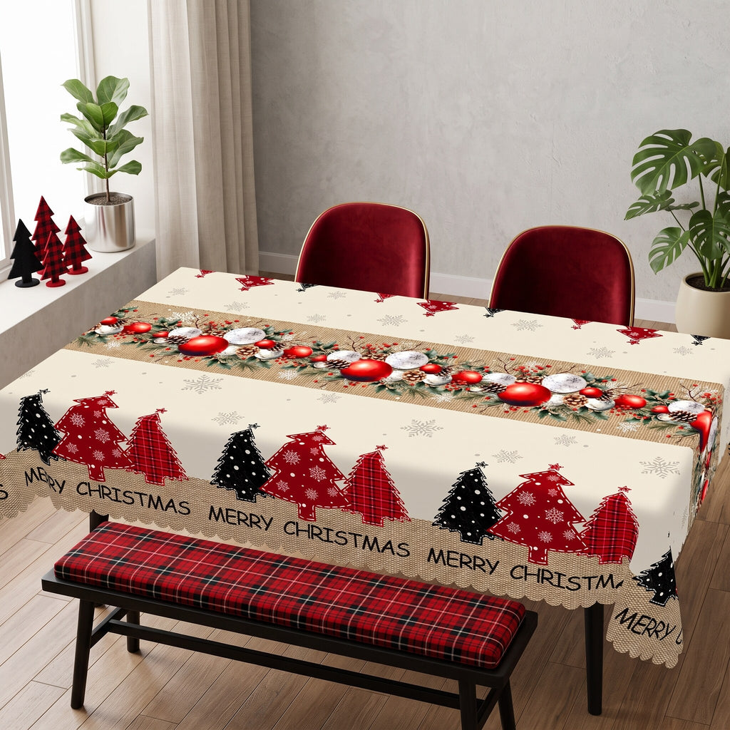 Christmas Holly Wreath Tablecloth, Decorative Dining Table Cover for Dining, Holiday Parties & Christmas Decor - BS039-220 - image 5