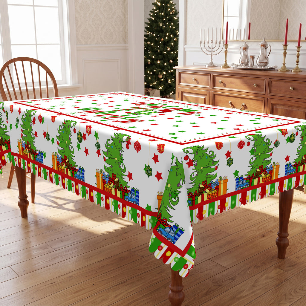 Christmas Tree & Candy Cane Tablecloth, Decorative Dining Table Cover for Dining, Holiday Parties & Christmas Decor - BS013-220 - image 5