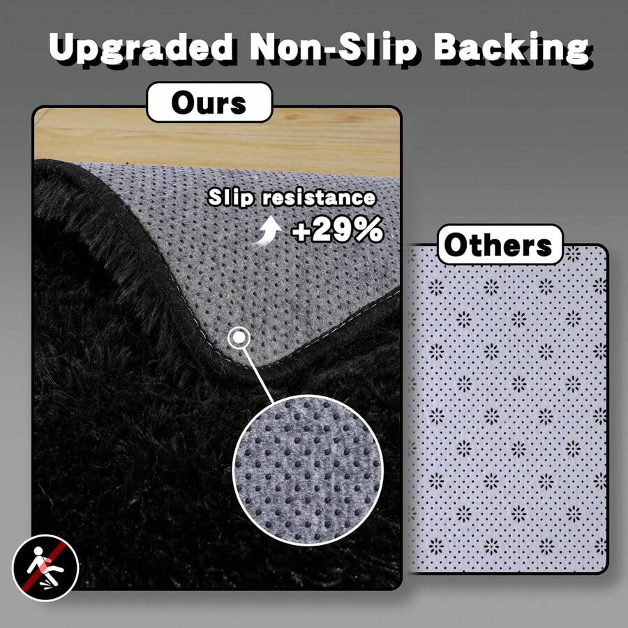 Area Rugs For Living Room, White Fluffy Shaggy Rug Soft Carpets, Big Rugs For Bedroom Dorm Home Decor Aesthetic Black