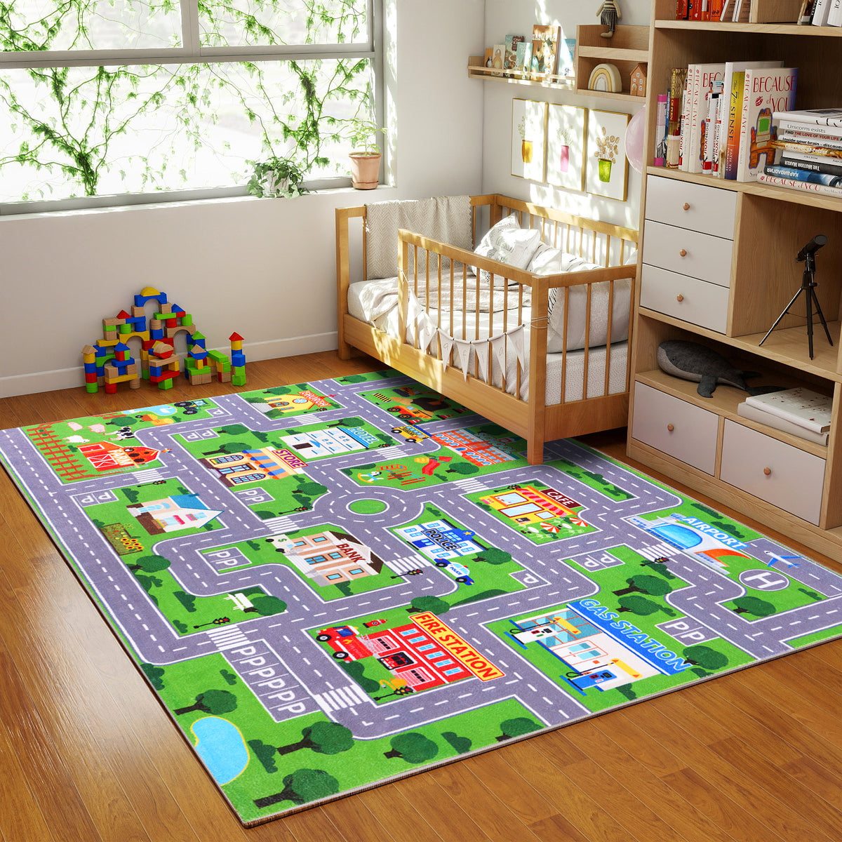 Janvonne Animal Alphabet Kids Area Rug - Soft ABC Learning Carpet, Non-Slip Washable Play Rug for Nursery Playroom Bedroom,4X5ft