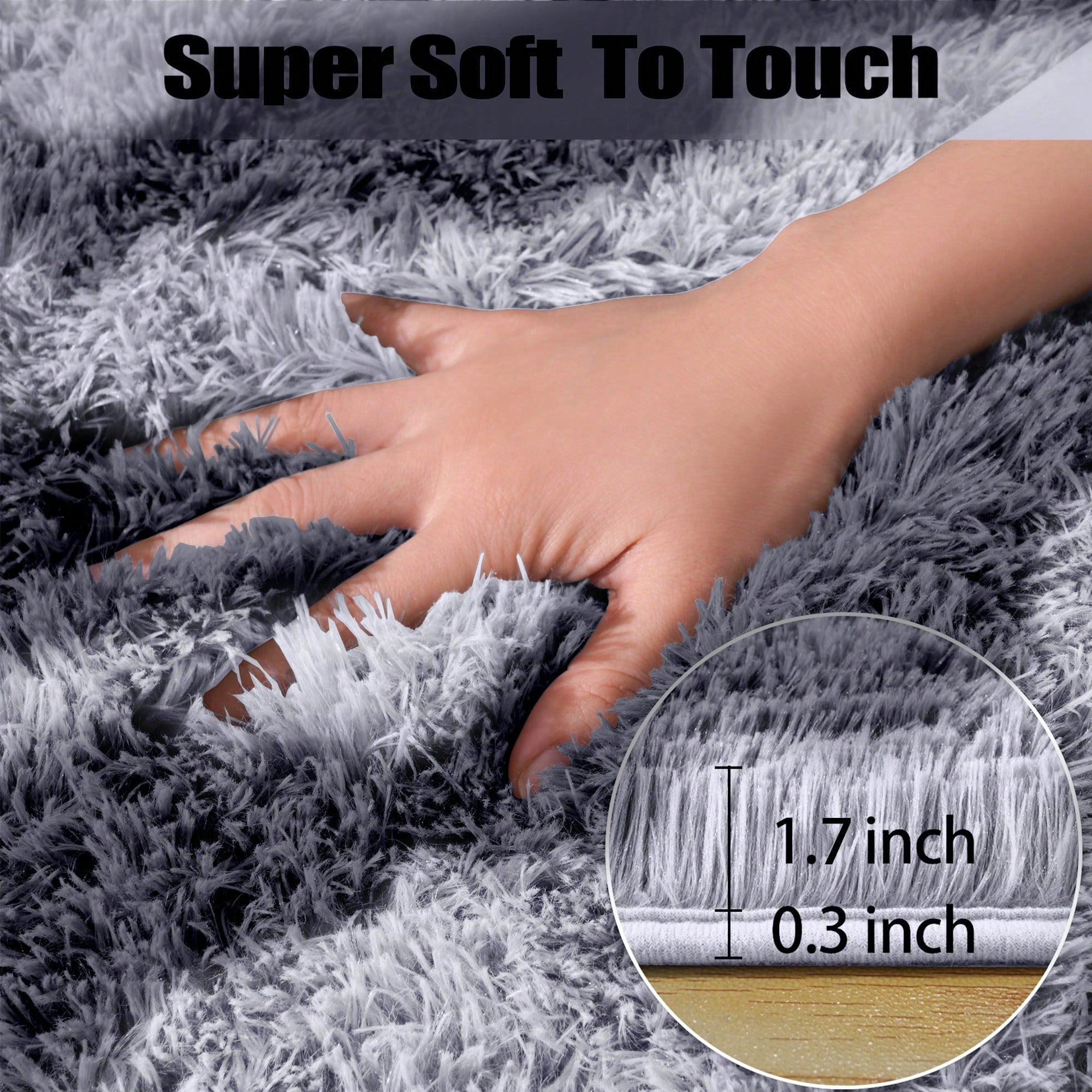 Area Rugs For Living Room, White Fluffy Shaggy Rug Soft Carpets, Big Rugs For Bedroom Dorm Home Decor Aesthetic Black