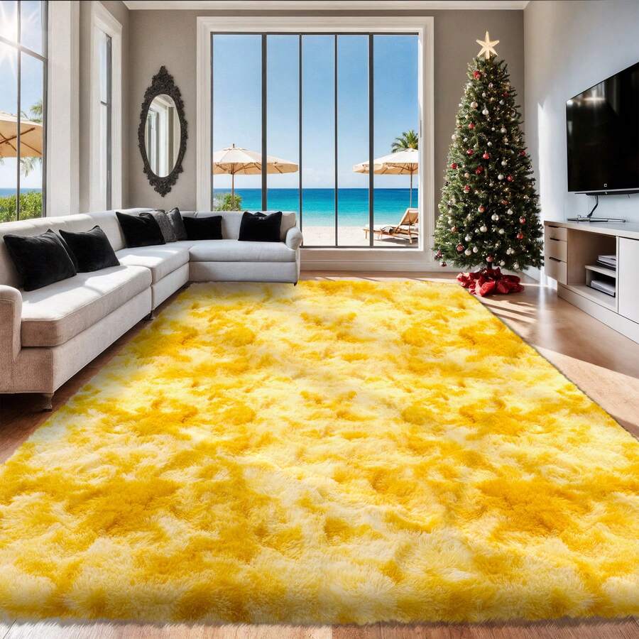 Area Rugs For Living Room, White Fluffy Shaggy Rug Soft Carpets, Big Rugs For Bedroom Dorm Home Decor Aesthetic Black